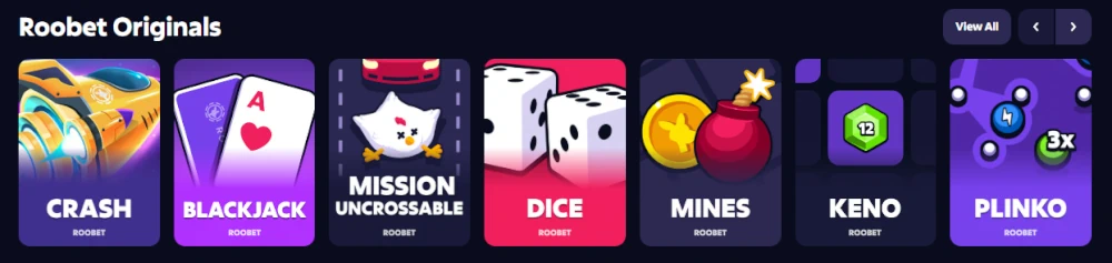 Roobet Original Spiele